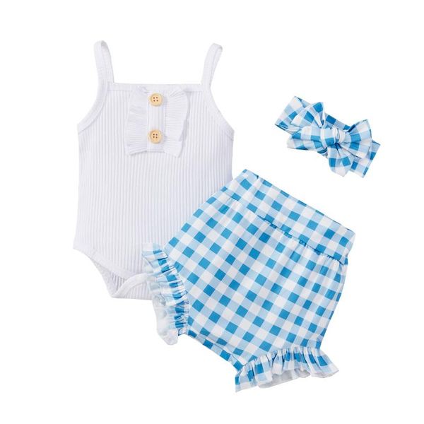 clothing sets kids summer set infant baby girls solid romper bodysuit+plaid shorts headbands outfits girl clothes pour bebes#35, White
clothing sets kids summer set infant baby girls solid romper bodysuit+plaid shorts headbands outfits girl clothes pour bebes#35, White