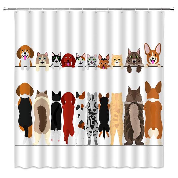 animal shower curtain cute cartoon cat and dog pattern animal back view,70x70 inch polyester fabric bathroom accessories
animal shower curtain cute cartoon cat and dog pattern animal back view,70x70 inch polyester fabric bathroom accessories