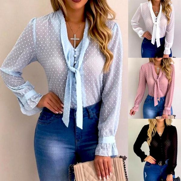 women's blouses & shirts women long sleeve casual v neck blouse 2021 ladies lace-up loose see through autumn summer perspective shirt, White
women's blouses & shirts women long sleeve casual v neck blouse 2021 ladies lace-up loose see through autumn summer perspective shirt, White