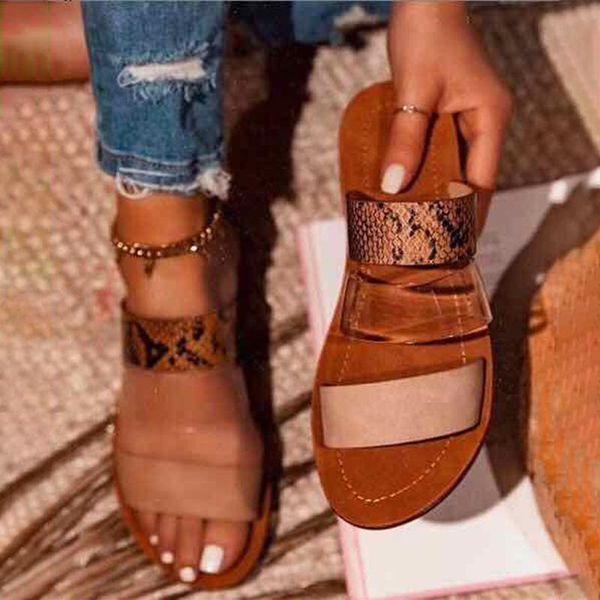 summer women's flat slippers fashion snakeskin beach sandals comfortable open toe slides cute ladies shoes, Black
summer women's flat slippers fashion snakeskin beach sandals comfortable open toe slides cute ladies shoes, Black