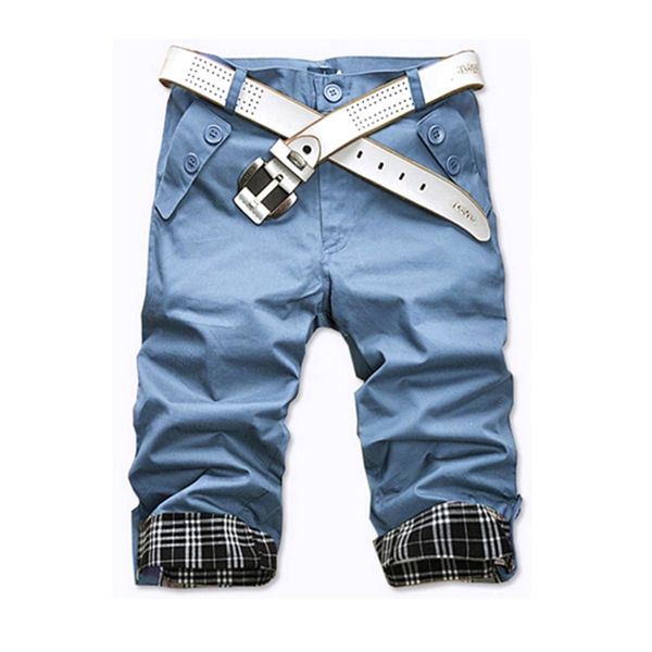 men's shorts summer knee length slim fit boys lattice flanging twill two grain of buckle casual men urlg, White;black
men's shorts summer knee length slim fit boys lattice flanging twill two grain of buckle casual men urlg, White;black