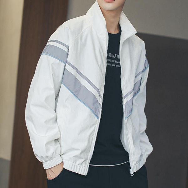 men's jackets spring autumn black white men windbreaker jacket streetwear korean fashion reflective article casual loose coats, Black;brown
men's jackets spring autumn black white men windbreaker jacket streetwear korean fashion reflective article casual loose coats, Black;brown
