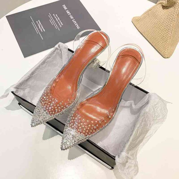 women's shoes fairy style transparent sandals pointed hollow women's back trip with thin high heels baotou, Black
women's shoes fairy style transparent sandals pointed hollow women's back trip with thin high heels baotou, Black