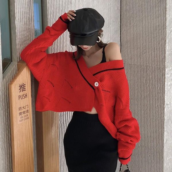 women's sweaters 2021 autumn winter fashion streetwear colors contrast v-neck cardigans women sweater jumper cardigan, White;black
women's sweaters 2021 autumn winter fashion streetwear colors contrast v-neck cardigans women sweater jumper cardigan, White;black