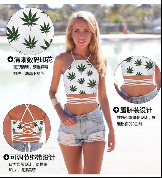 european and american fashion women tank hemp leaf digital stamp cartoon cross tie belt waistband jacket, White
european and american fashion women tank hemp leaf digital stamp cartoon cross tie belt waistband jacket, White