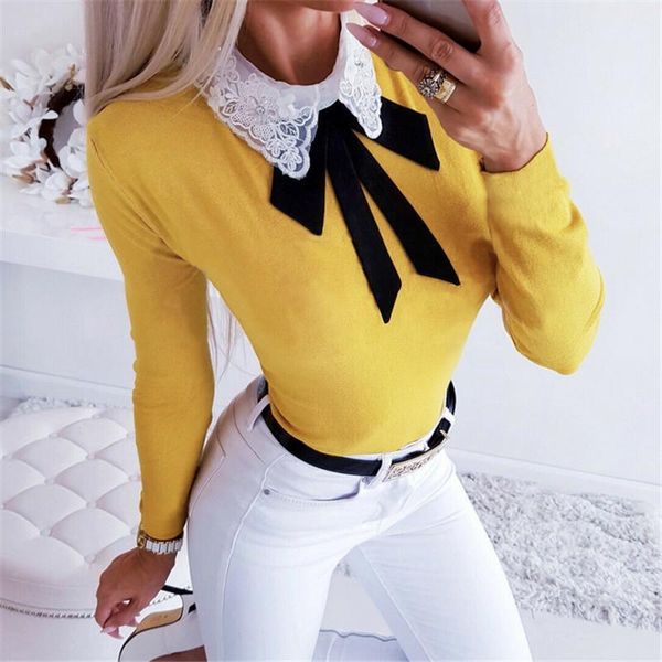 women's blouses & shirts autumn fashion tunic women vintage blouse office lady long sleeve floral lace tie bow turtleneck formal knitte, White
women's blouses & shirts autumn fashion tunic women vintage blouse office lady long sleeve floral lace tie bow turtleneck formal knitte, White