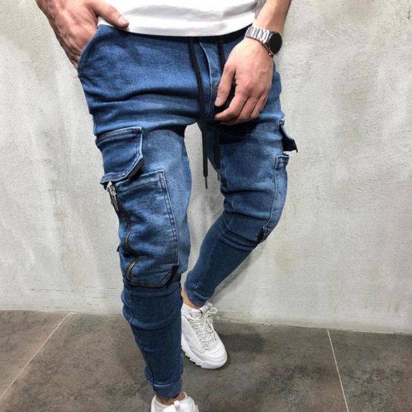 men's jeans men zipper multi pockets ankle-banded pencil pants terrific cool hip-hop, Blue
men's jeans men zipper multi pockets ankle-banded pencil pants terrific cool hip-hop, Blue