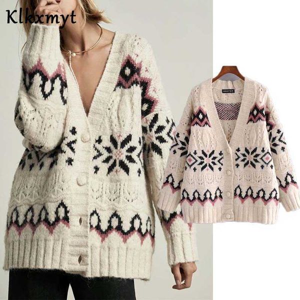 klkxmyt za women fashion jacquard knitted cardigan sweater vintage long sleeve v neck warm female outerwear chic 210527, White
klkxmyt za women fashion jacquard knitted cardigan sweater vintage long sleeve v neck warm female outerwear chic 210527, White
