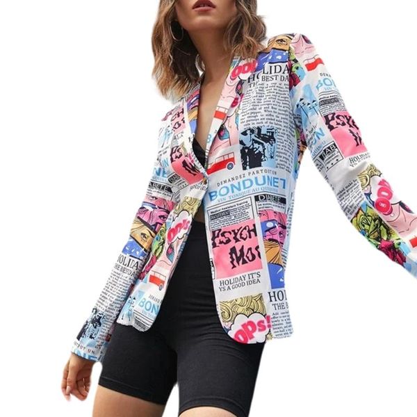 women's jackets creative fashion spring style colorful pattern small suit spaper printing v-neck definition waist one-key slim, Black;brown
women's jackets creative fashion spring style colorful pattern small suit spaper printing v-neck definition waist one-key slim, Black;brown