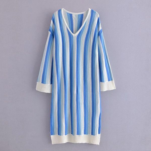 casual dresses 2021 autumn fashion women striped knit dress long sleeve loose ladies midi strip, Black;gray
casual dresses 2021 autumn fashion women striped knit dress long sleeve loose ladies midi strip, Black;gray