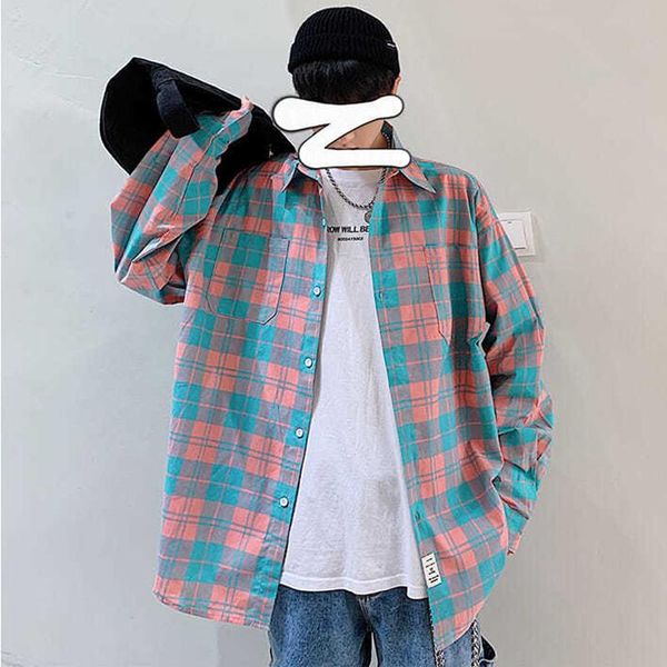 japanese vintage plaid shirt men long sleeve handsome ins trend loose french cuff casual oversized button up harajuku men's shirts, White;black
japanese vintage plaid shirt men long sleeve handsome ins trend loose french cuff casual oversized button up harajuku men's shirts, White;black
