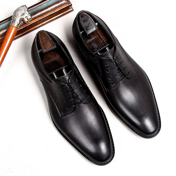 men italian fashion genuine leather oxford shoes pointed toe lace-up men dress shoes wedding business office shoes, Black
men italian fashion genuine leather oxford shoes pointed toe lace-up men dress shoes wedding business office shoes, Black