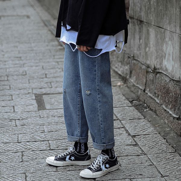 ripped jeans mens fashion washed casual retro hole jeans pants men streetwear loose hip hop straight denim trousers mens, Blue
ripped jeans mens fashion washed casual retro hole jeans pants men streetwear loose hip hop straight denim trousers mens, Blue