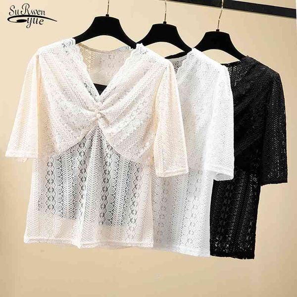 korean summer lace women solid short sleeve v-neck blouse blusas mujer de moda casual shirts clothes 9421 50 210508, White
korean summer lace women solid short sleeve v-neck blouse blusas mujer de moda casual shirts clothes 9421 50 210508, White