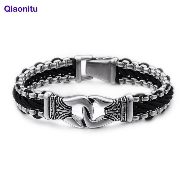 link, chain punk rock stainless steel men bracelet male mens biker bracelets & bangles black leather hand charms jewelry
link, chain punk rock stainless steel men bracelet male mens biker bracelets & bangles black leather hand charms jewelry