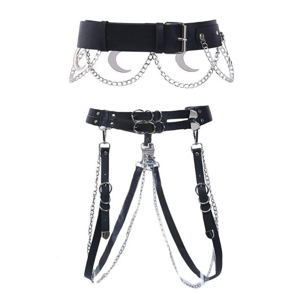 belts pu leather crescent moon gothic punk waist belt with chain for women walking street cool wasitban girls jk dress, Black;brown
belts pu leather crescent moon gothic punk waist belt with chain for women walking street cool wasitban girls jk dress, Black;brown