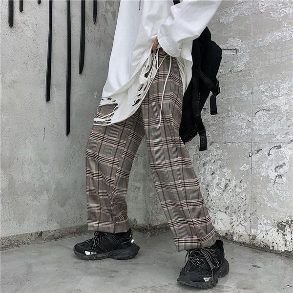 women's pants & capris ulzzang korean style harajuku loose straight pockets plaid elastic waist vintage full length clothing, Black;white
women's pants & capris ulzzang korean style harajuku loose straight pockets plaid elastic waist vintage full length clothing, Black;white