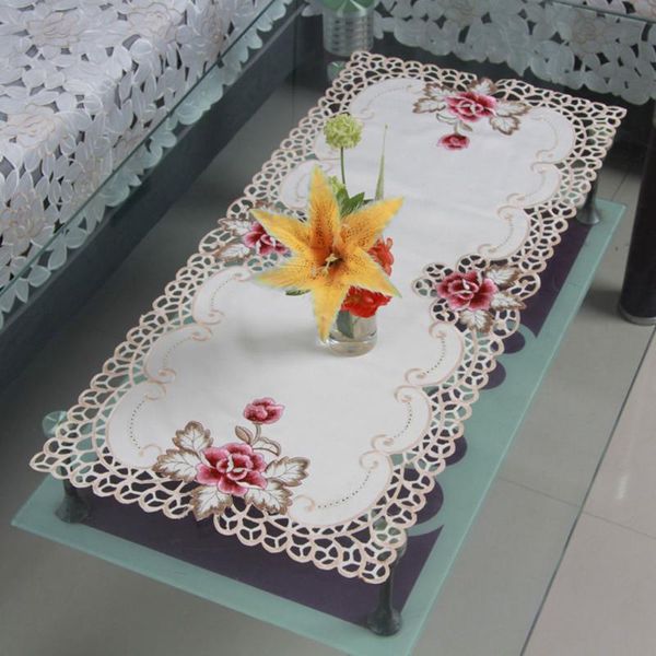 table cloth embroidered lace tablecloth rectangular country style floral mat decor for kitchen dining party 40*85cm
table cloth embroidered lace tablecloth rectangular country style floral mat decor for kitchen dining party 40*85cm