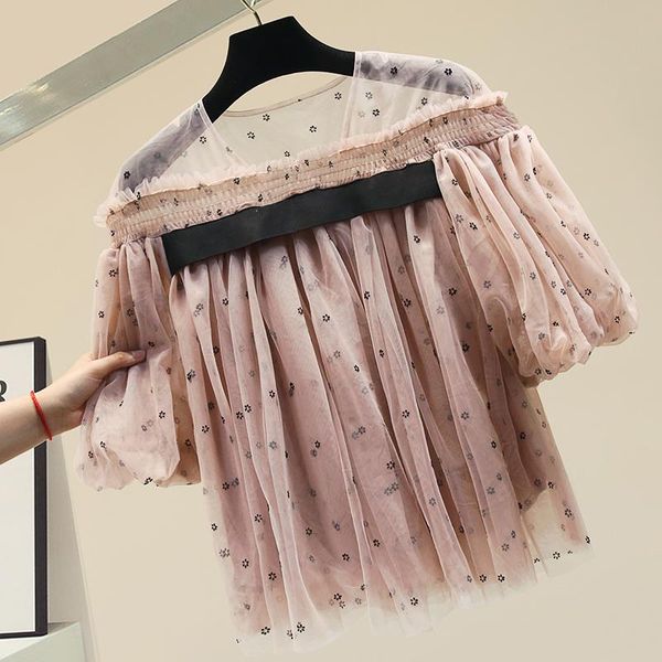 women's blouses & shirts loose lace mesh shirt female womens ladies blusas mujer de moda 2021 nancylim, White
women's blouses & shirts loose lace mesh shirt female womens ladies blusas mujer de moda 2021 nancylim, White