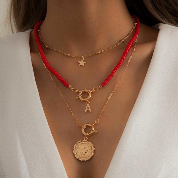 pendant necklaces orztoon 3pcs/set color seed beaded string necklace women punk letter carved coin star jewelry charm collar, Silver
pendant necklaces orztoon 3pcs/set color seed beaded string necklace women punk letter carved coin star jewelry charm collar, Silver