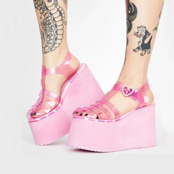 dress shoes 2021 summer platform sandals women open toe buckle candy color transparent pvc casual wedges high heels, Black
dress shoes 2021 summer platform sandals women open toe buckle candy color transparent pvc casual wedges high heels, Black