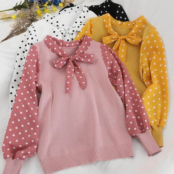 women's blouses & shirts 2021 spring autumn long sleeve women knit blouse teenage girls shirt ladies patchwork dot and jw9186, White
women's blouses & shirts 2021 spring autumn long sleeve women knit blouse teenage girls shirt ladies patchwork dot and jw9186, White