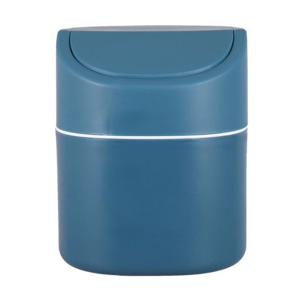 waste bins 1 pc garbage creative trash can rubbish bin with cover (dark blue)