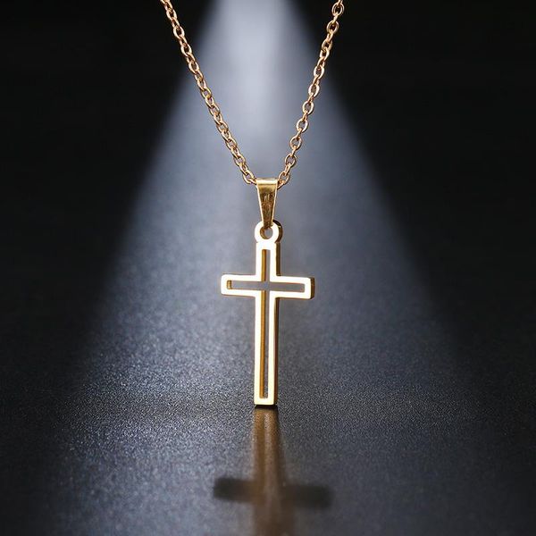 pendant necklaces dotifi stainless steel necklace for women lover's gold and rose color chain cross small religious jewelry, Silver
pendant necklaces dotifi stainless steel necklace for women lover's gold and rose color chain cross small religious jewelry, Silver
