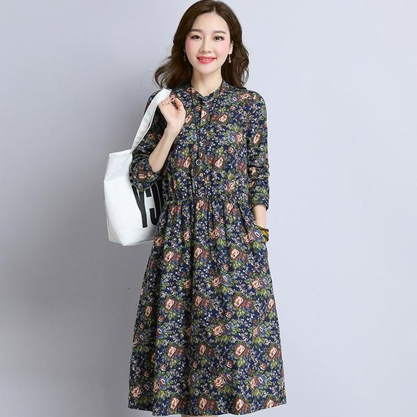 casual dresses #2143 printed plus size women high waist cotton linen shirt dress ladies vintage spring autumn female, Black;gray
casual dresses #2143 printed plus size women high waist cotton linen shirt dress ladies vintage spring autumn female, Black;gray