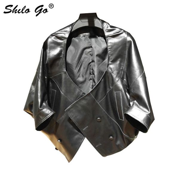 women's jackets shilo go leather jacket womens spring fashion sheepskin genuine coat o neck batwing sleeve double breasted loose, Black;brown
women's jackets shilo go leather jacket womens spring fashion sheepskin genuine coat o neck batwing sleeve double breasted loose, Black;brown