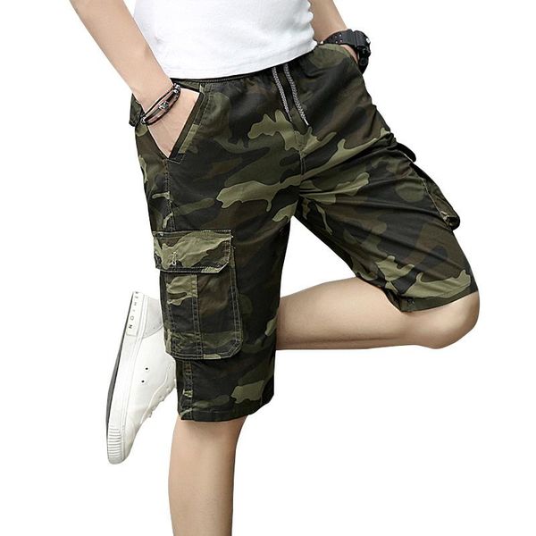 men's shorts pure cotton beach casual cropped pants summer style large size sports camouflage overalls, White;black
men's shorts pure cotton beach casual cropped pants summer style large size sports camouflage overalls, White;black