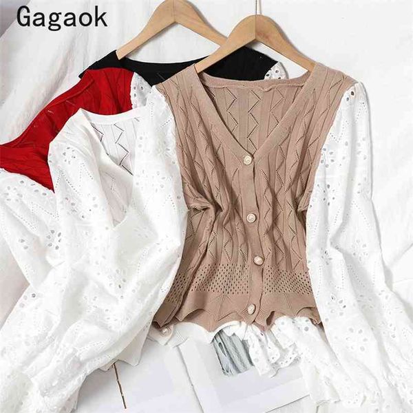 patchwork hollow sweater women spring autumn office lady flare sleeve v-neck sweaters korean chic wild cardigans 210531, White
patchwork hollow sweater women spring autumn office lady flare sleeve v-neck sweaters korean chic wild cardigans 210531, White