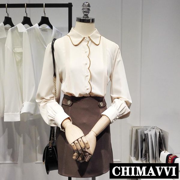women's blouses & shirts 2021 style fashion long sleeve shirt female small lapel simple blouse blusas, White
women's blouses & shirts 2021 style fashion long sleeve shirt female small lapel simple blouse blusas, White