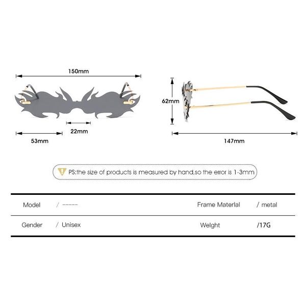 sunglasses unique flame one piece women men fashion gold leg sun glasses female brand design outdoor shades uv400 2021, White;black
sunglasses unique flame one piece women men fashion gold leg sun glasses female brand design outdoor shades uv400 2021, White;black