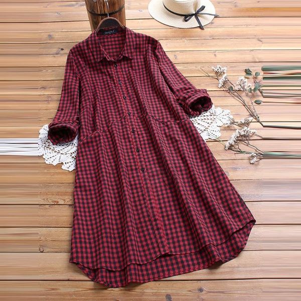 plaid printed dresses women turn-down collar casual loose long sleeve dress dames jurken plus size vestidos de festa, Black;gray
plaid printed dresses women turn-down collar casual loose long sleeve dress dames jurken plus size vestidos de festa, Black;gray