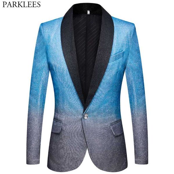 men's suits & blazers blue gradient color tuxedo suit jacket men shawl collar one button dress menss party wedding dinner prom costume, White;black
men's suits & blazers blue gradient color tuxedo suit jacket men shawl collar one button dress menss party wedding dinner prom costume, White;black