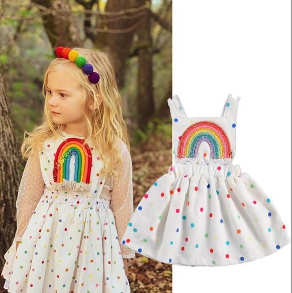 girl's dresses sweety summer kids baby girl dress sleeveless backless rainbow dot girls casual beach sundress, Red;yellow
girl's dresses sweety summer kids baby girl dress sleeveless backless rainbow dot girls casual beach sundress, Red;yellow