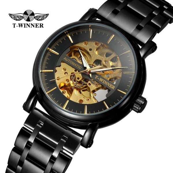 wristwatches t-winner fashion men watches automatic skeleton wrist watch classic stainless steel band wristwatch relogio masculino, Slivery;brown
wristwatches t-winner fashion men watches automatic skeleton wrist watch classic stainless steel band wristwatch relogio masculino, Slivery;brown