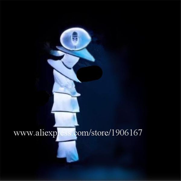 party decoration ballroom dance led costumes robot stilt suit white luminous light clown stage wears catwalk performance clothes bar o
party decoration ballroom dance led costumes robot stilt suit white luminous light clown stage wears catwalk performance clothes bar o