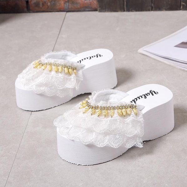 summer shoes ladies dames slippers women pink slide sandals wedge flip flops heel thick lace with platform, Black
summer shoes ladies dames slippers women pink slide sandals wedge flip flops heel thick lace with platform, Black