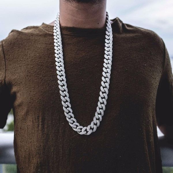 20" 24" 28" Top Quality + Cubic Zirconia Cuban Link Miami Chain Layer Fashion Luxury Cool Golden Boy Men Necklace Chains, Silver
20" 24" 28" Top Quality + Cubic Zirconia Cuban Link Miami Chain Layer Fashion Luxury Cool Golden Boy Men Necklace Chains, Silver