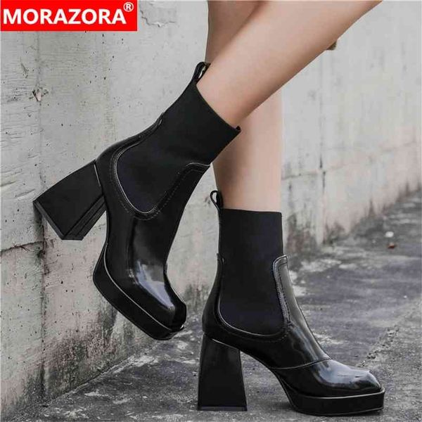 morazora nature full genuine leather chelsea boots womne thick high heels square toe spring autumn ankle boots for women botas 210914, Black
morazora nature full genuine leather chelsea boots womne thick high heels square toe spring autumn ankle boots for women botas 210914, Black