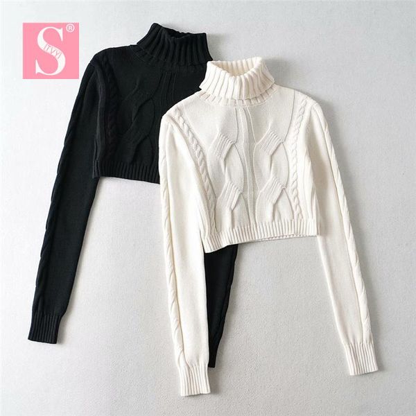 women's sweaters stvy 2021 chic autumn winter sweater women long sleeve casual basic turtleneck pullovers female black white knitting t, White;black
women's sweaters stvy 2021 chic autumn winter sweater women long sleeve casual basic turtleneck pullovers female black white knitting t, White;black