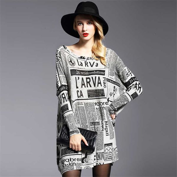 women's sweaters women spring fall fashion batwing sleeve retro chic spaper print pullover mid-long knitted sweater female casual jumpe, White;black
women's sweaters women spring fall fashion batwing sleeve retro chic spaper print pullover mid-long knitted sweater female casual jumpe, White;black