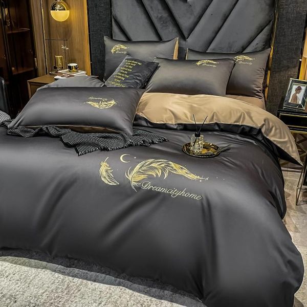 bedding sets 4-piece set of all cotton bed sheet, quilt cover, fitted solid color, high-end el civilian shrinkable
bedding sets 4-piece set of all cotton bed sheet, quilt cover, fitted solid color, high-end el civilian shrinkable