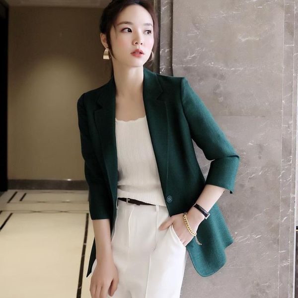 women chic office ladies single button blazer vintage coat fashion notched collar long sleeve outerwear women's suits & blazers, White;black
women chic office ladies single button blazer vintage coat fashion notched collar long sleeve outerwear women's suits & blazers, White;black