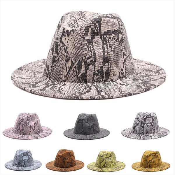 winter fedora hats for women fashion flat wide brim wool felt snake skin men leopard goth vintage hat cap, Blue;gray
winter fedora hats for women fashion flat wide brim wool felt snake skin men leopard goth vintage hat cap, Blue;gray