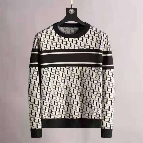 21ss designer men's high-quality luxury pullover two-letter casual fashion sweater, White;black 
21ss designer men's high-quality luxury pullover two-letter casual fashion sweater, White;black