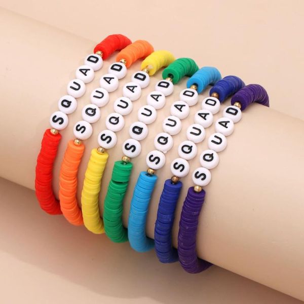 charm bracelets acrylic initial letter star heart bangles colorful rainbow heishi beads clay couple set for women jewelry, Golden;silver
charm bracelets acrylic initial letter star heart bangles colorful rainbow heishi beads clay couple set for women jewelry, Golden;silver