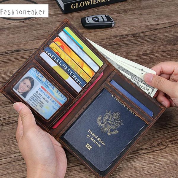 card holders genuine leather men wallet po holder passport cover crazy horse rfid for male travel, Brown;gray
card holders genuine leather men wallet po holder passport cover crazy horse rfid for male travel, Brown;gray